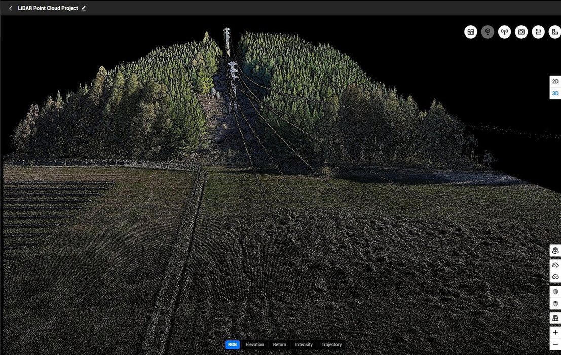 LiDAR aerotransportado nube de puntos